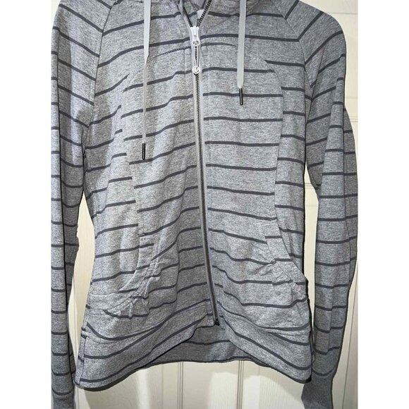 Lululemon Movement Jacket Cayman Stripe Heathered Grey Size M - Picture 4 of 14